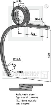 BL28831 Gedrehte Schwergrubberstiel, rechts