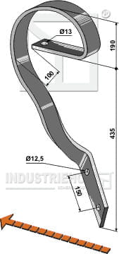 BL28698 Schleppzinken, linke Ausführung