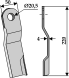 BL4173 rechtes Messer für Staiger