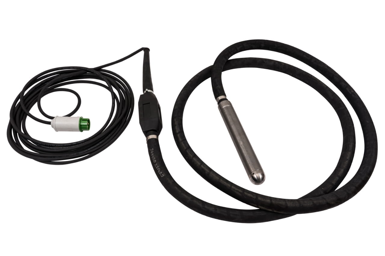 High-frequency internal vibrator Ø70mm, 5m hose, bottle length 410mm, 42V / 200 Hz / 15A, thermal overload