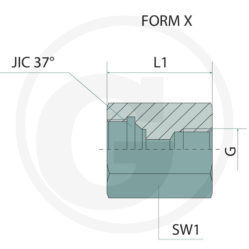 Gerader Adapter - IG 1/2" JIC / IG 1/4" BSP