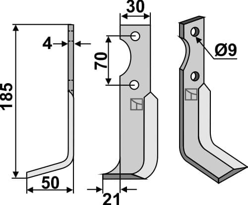 BL4467 Fräsmesser L - passend zu Agria 125025497