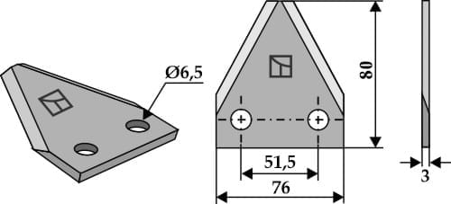 BL29578 Futtermischwagenmesser - passend zu Kuhn A7153002 / Audureau  A7153002 / Zago 60613007