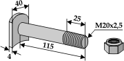 BL3725 Schraube mit Sicherungsmutter 20x115-8.8 für Humus