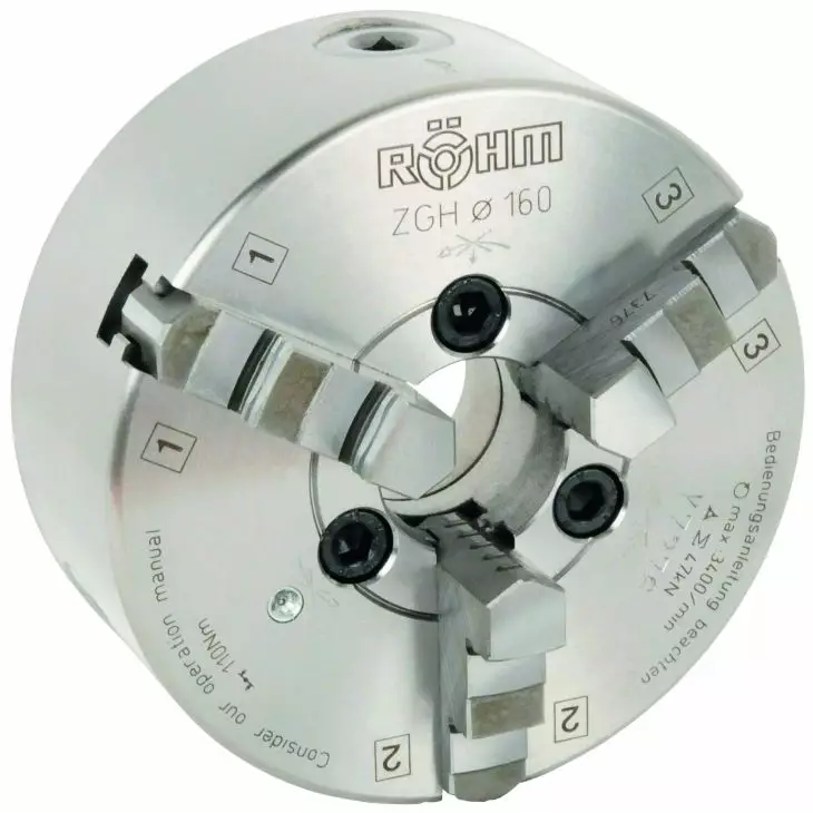 RÖHM-Dreibacken Drehfutter - DM 200, Kegel 4, DIN 55029 Stahlkörper, Camlock