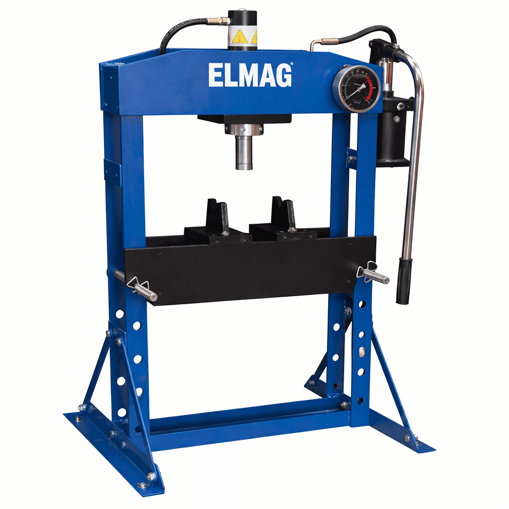 Elmag Hydraulische Werkstattpresse 15 Tonnen – Tischpresse kompakt mit Handpumpe & Manometer