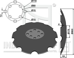 BL30065 Gezahnte Scheibe mit flachem Ansatz Ø460