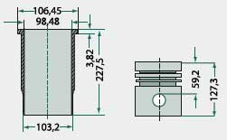 Landini Special engine type: A4.212 Piston set complete.