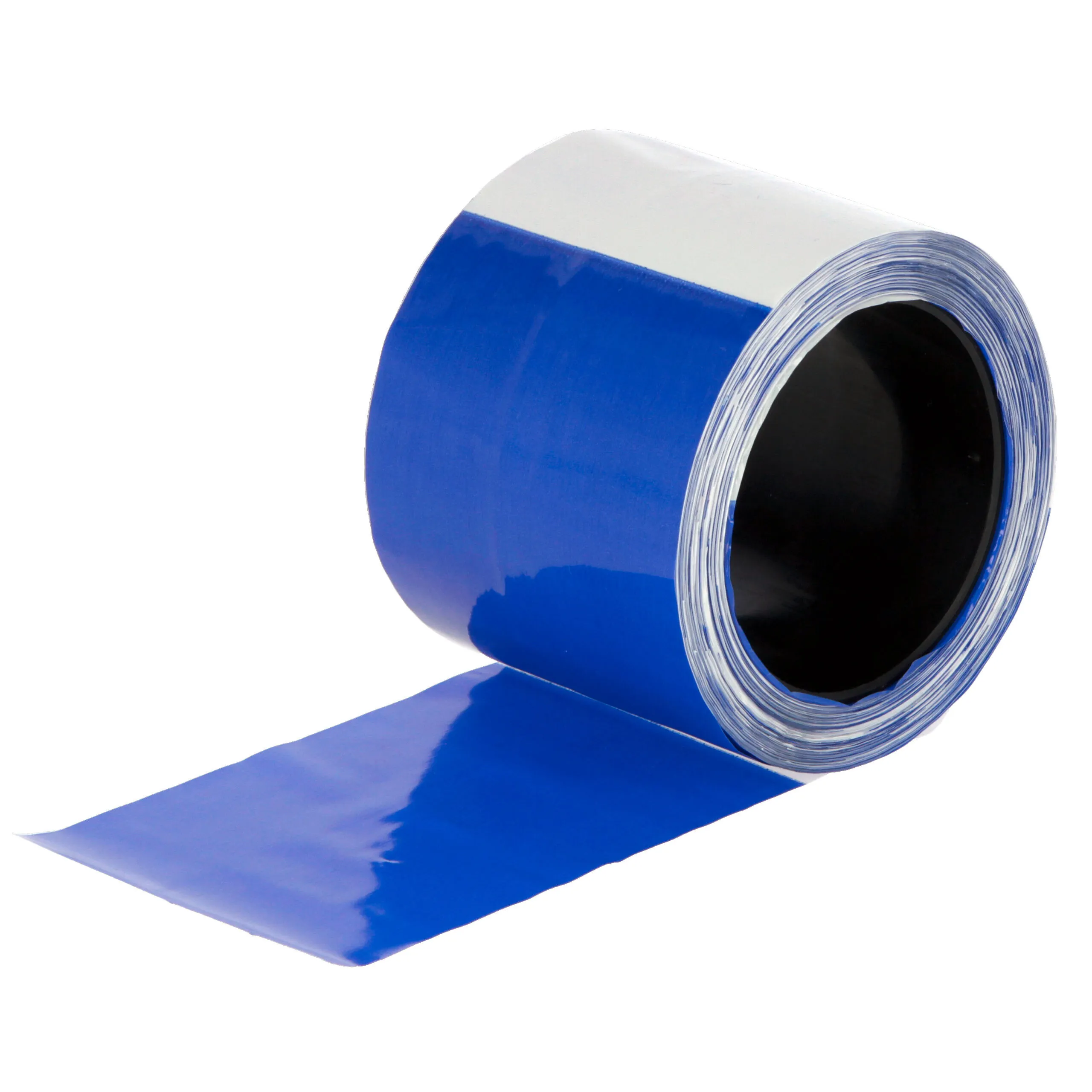 Herdenschutzband blau/weiß, geblockt, 80mm x 100m Rolle