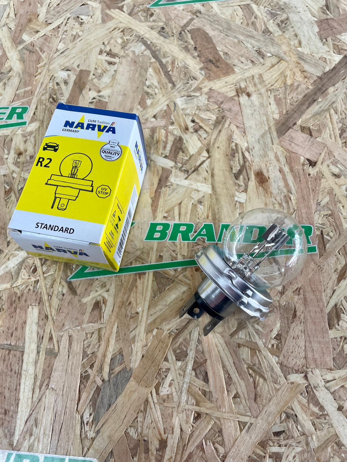 NARVA Glühlampe Fernscheinwerfer - R2 (Bilux) 12V 45/40W P45t-41, Halogen