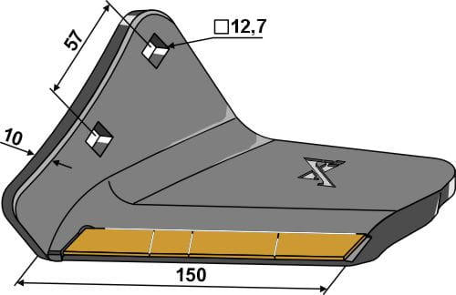Flügelschar 130mm links, Hartmetall - passend zu Väderstad TopDown, Cultus, Opus