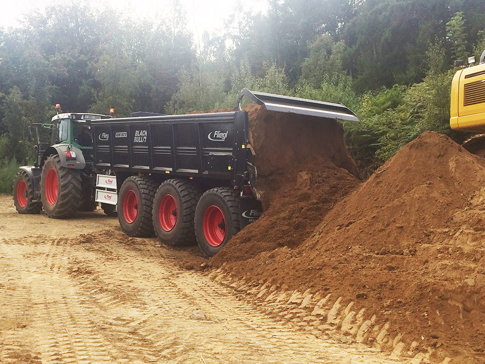 Fliegl Schwergut Abschiebewagen ASW "STONE" - Straßenbau- und Erdbewegung