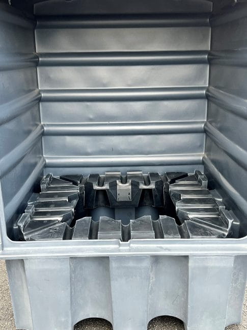 EMP  Auffangcontainer GM1 – Großvolumen 1100 Liter - unterfahrbar | Farbe: orange, mit Belüftungssystem