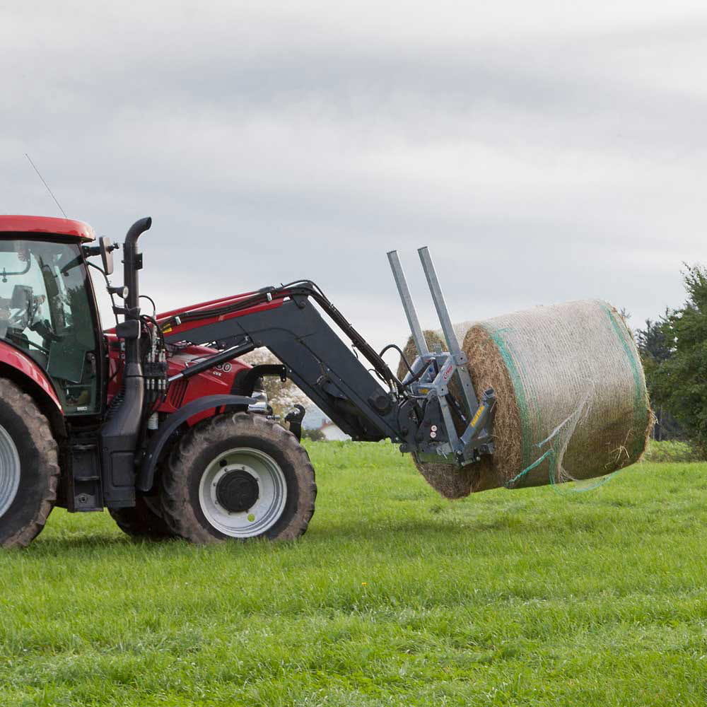 Fliegl Ballentransportgerät 4 Zinken 1100 mm – Euro- & Dreipunktaufnahme für 2 Rundballen