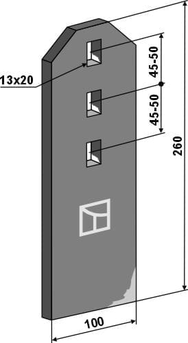 BL23804 Verschleißteil 260mm - passend zu Väderstad 419996-1 / Amazone 78101949 / Köckerling 903474 / Kuhn H