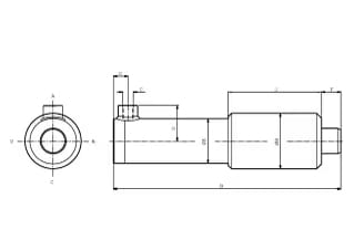 Plungerzylinder einfachwirkend Hub 200mm / Ø30mm / 250bar - ohne Halterungen