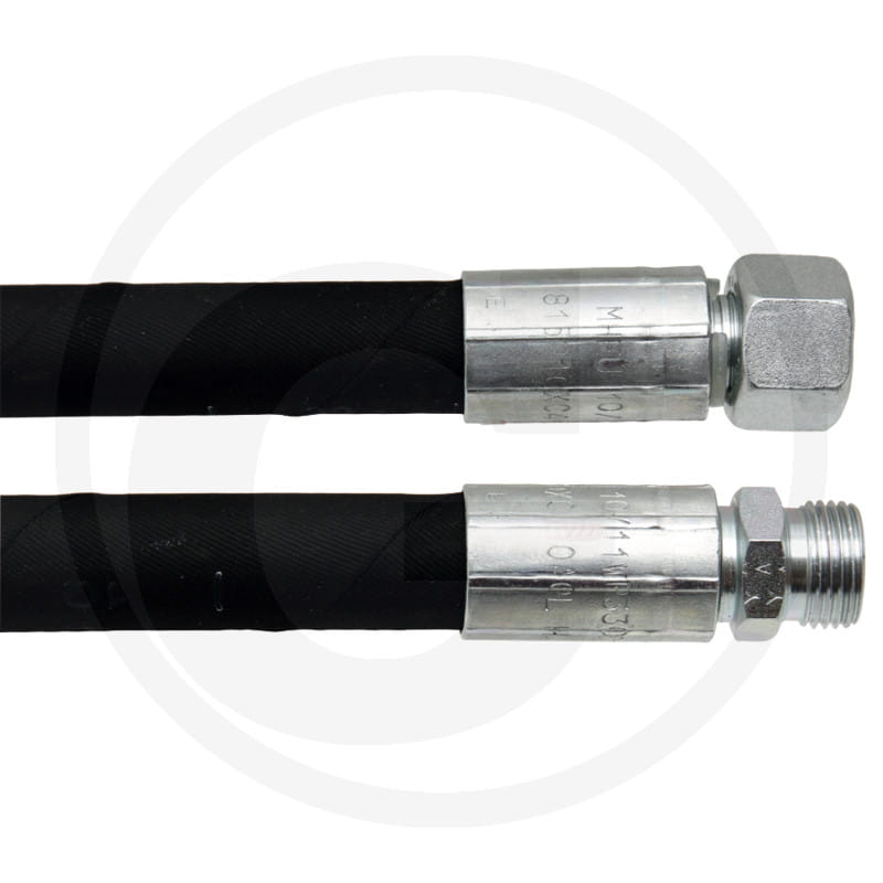 flexible Leitung, Metallanschluss, Nut, Gewindeanschluss, schwarzes Schlauch