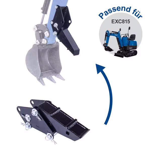Scheppach EXC815 Benzin-Mini-Bagger XXL Set – 8,5 PS, 1200 mm Grabtiefe, 2330 mm Reichweite, 690 mm Spurbreite, 360° drehbar, Komplett-Zubehör