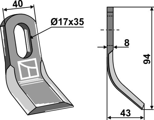 BL28071 Y-Messer - passend zu Orsi 00023041 / Berti DMR0006