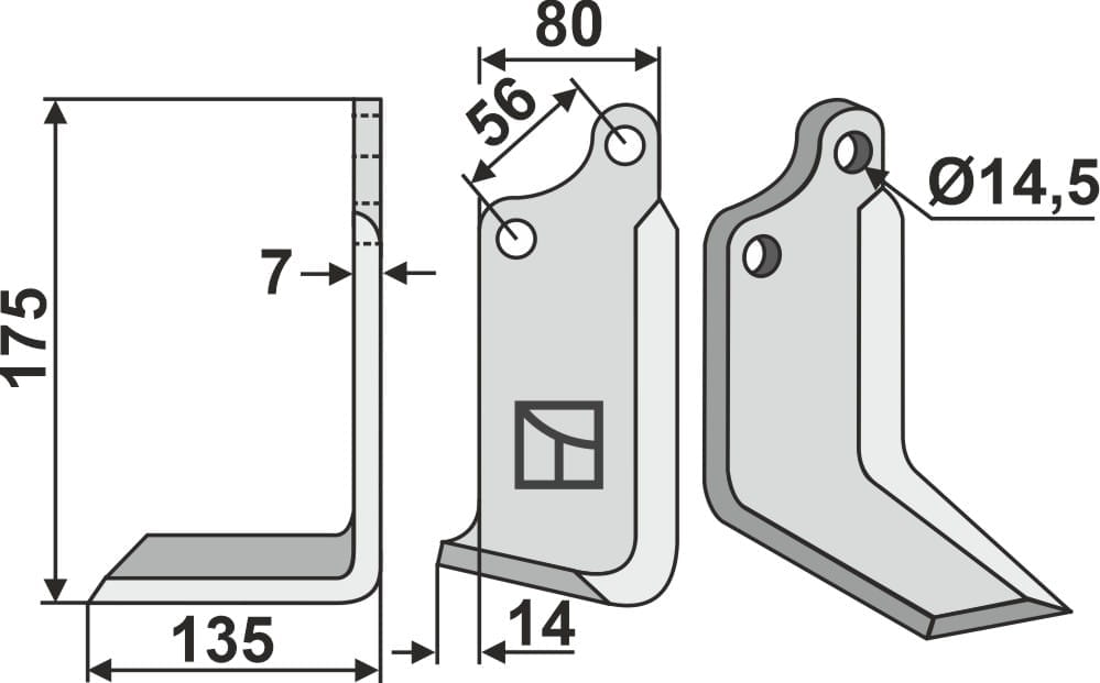 BL5547 Fräsmesser L - passend zu Maschio / Gaspardo 02108431