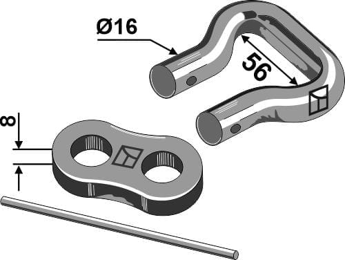 BL12924 Kettenschloß Ø16 - 694230
