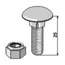 BL3043 Flachrundschraube/Mutter 51-1037 25 mm M10x1,5