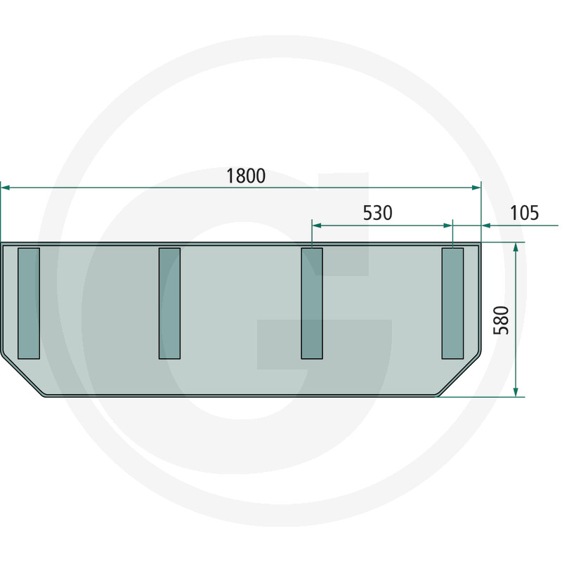 Fangtuch 1800 x 580 mm - passend zu Pöttinger TOP 28, 28U, 33, 33E, 33N, 33R, 33U, 33UN, 33RN, 33RF, TOP/EUROTOP 280, 280U, 340, 340U, 340N, TOP/ALPINTOP 300U