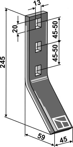 BL23806 Verschleißteil 245mm - passend zu Väderstad 419997-1 / Dal-Bo 91710