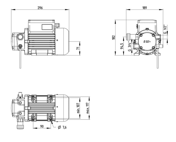 Pressol Öl-Innenzahnradpumpe 10 l/min 230 V | Selbstansaugende Profi-Ölpumpe für Tank-, Wand- und Rohrleitungsmontage