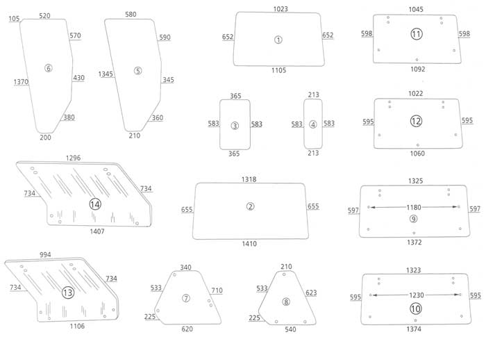 BL16937 Heckscheibe gebogen