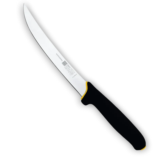 messer, Kochmesser, Edelstahl, Gebogener Griff, schwarzer Griff