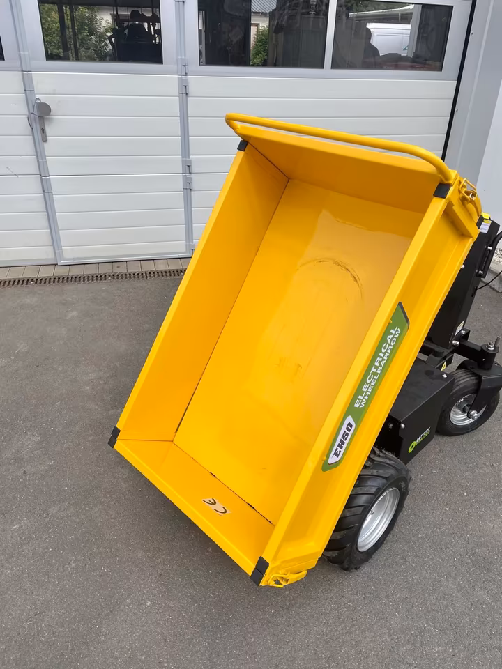 Elektroschubkarre 500 kg | Elektrodumper mit hydraulischer Kippmulde 236 L | 1000 W | 48 V Akku | Steigfähigkeit 30° | 3 Fahrstufen