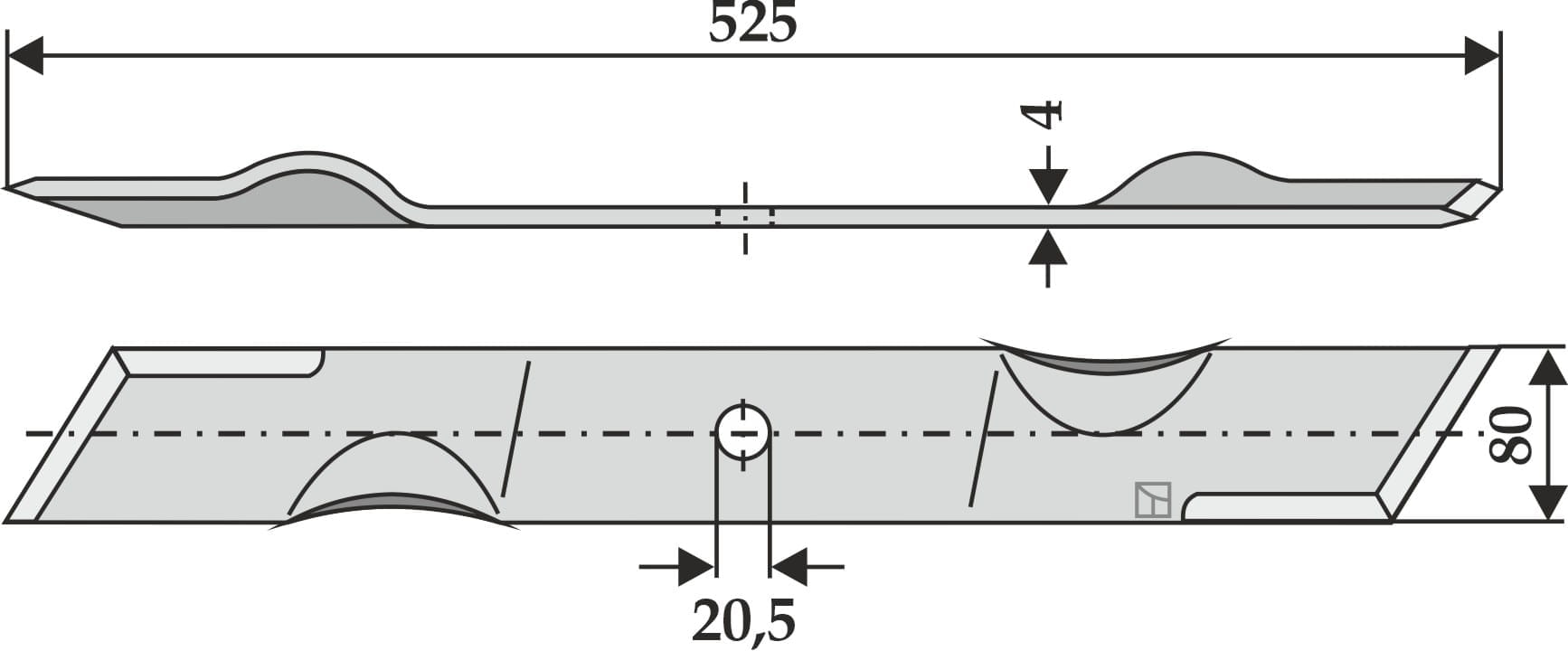 BL3522 Mähermesser 525mm - passend zu AS 3077