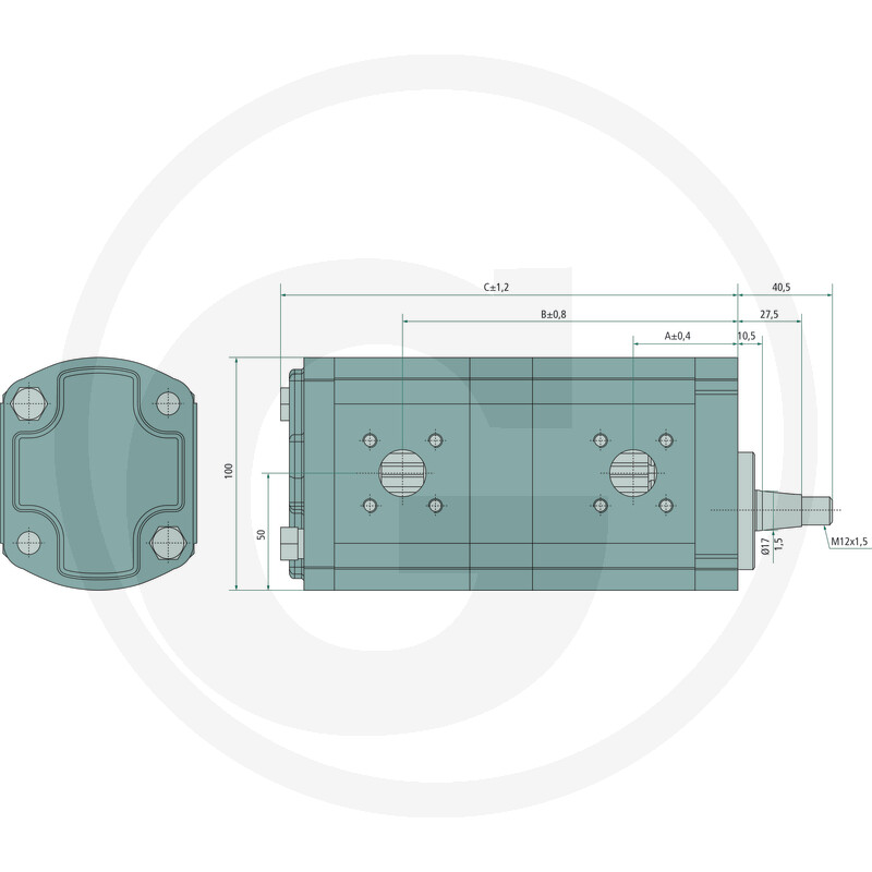 Doppelpumpe 19 + 11ccm3 - passend zu Deutz-Fahr AgroPrima, AgroStar, AgroXtra, DX; DX4, DX6