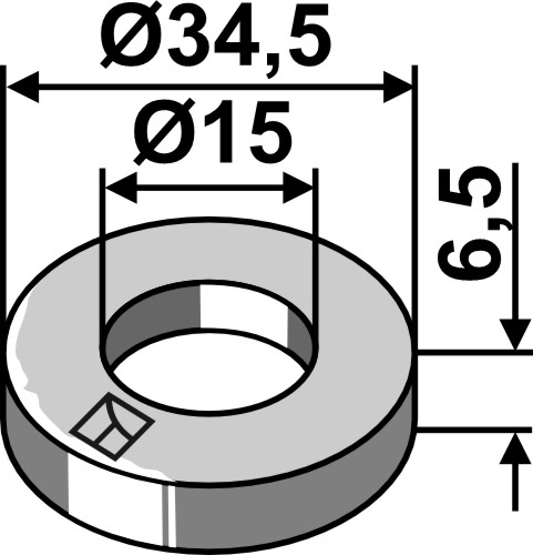 Rondelle Ø34,5 x 6,5 x Ø15 - HV15