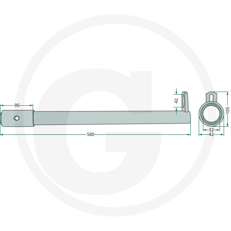 Zinkenarmhalter hintere Verstärkung 51 mm - passend zu Kuhn Serie GA