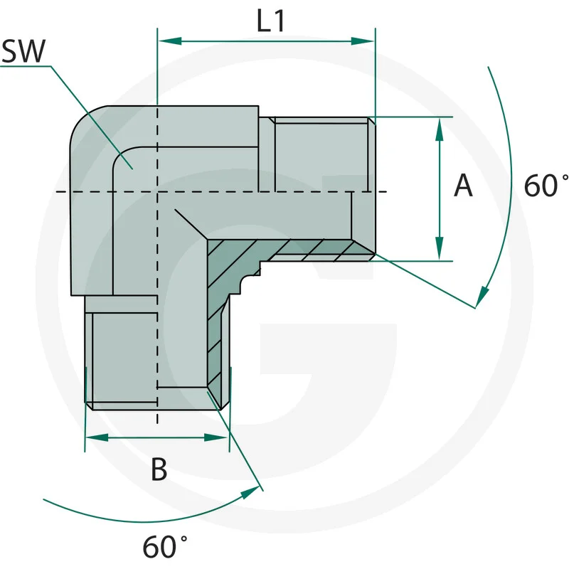 Winkeladapter 90° - AG M10x1 / AG M10x1