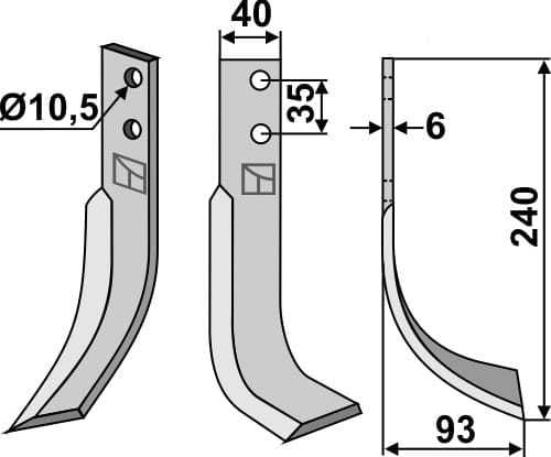 BL6394 Fräsmesser 240x40mm rechts - passend zu Valpadana
