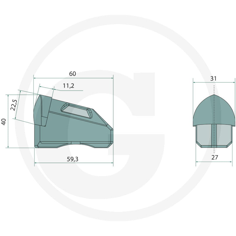 Carbide Anschweisszahn Hartmetall - passend zu Prinoth