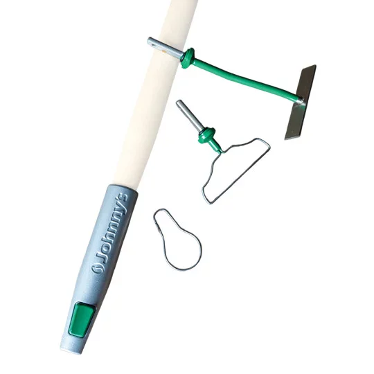 Kit de démarrage Connecta pour le désherbage (outil de 10 cm) – Lame à légumes et houe métallique avec récepteur et clip en aluminium pour la culture maraîchère, le maraîchage et l'agriculture.