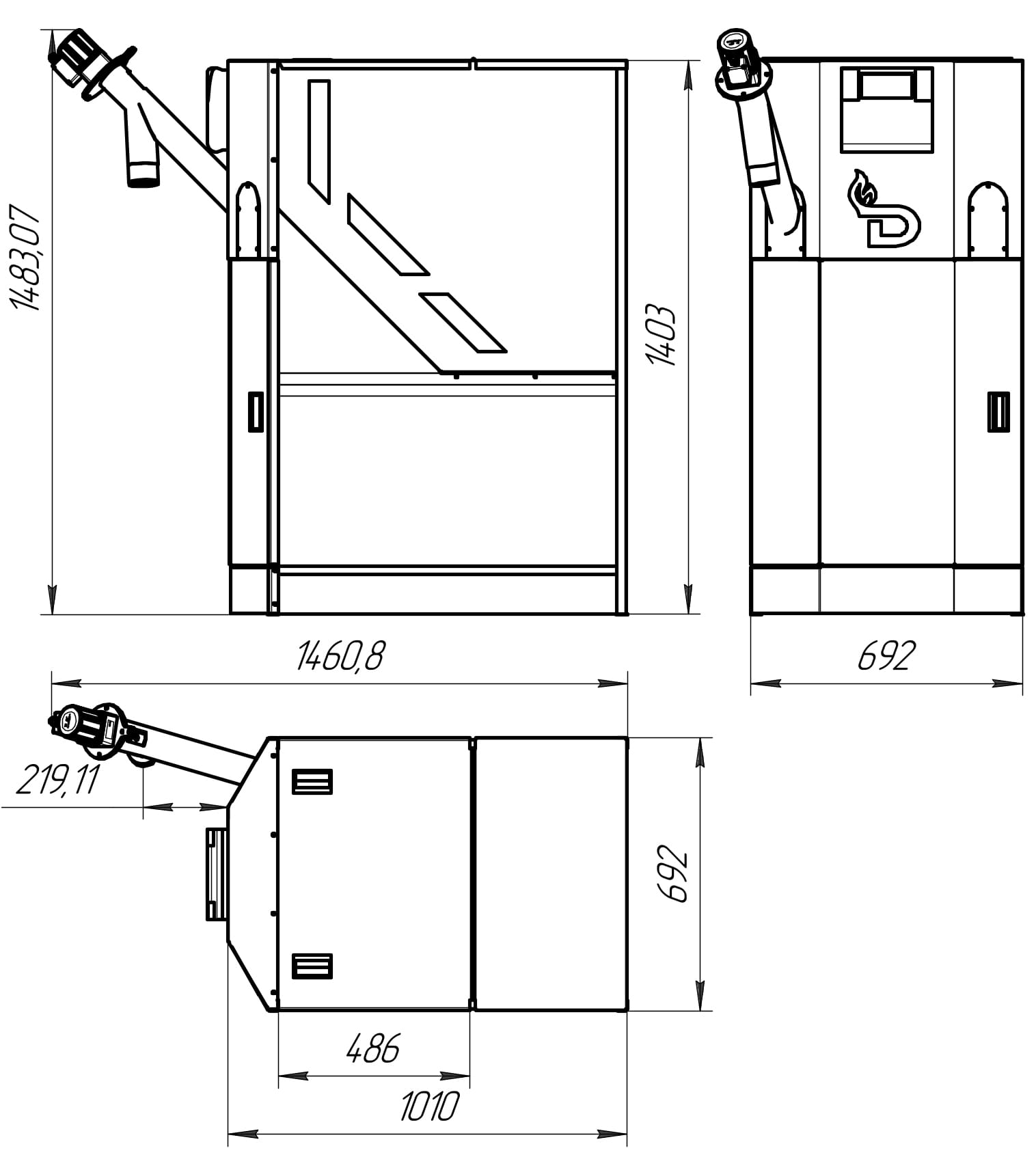 Pellet storage for pellet burners - 450L