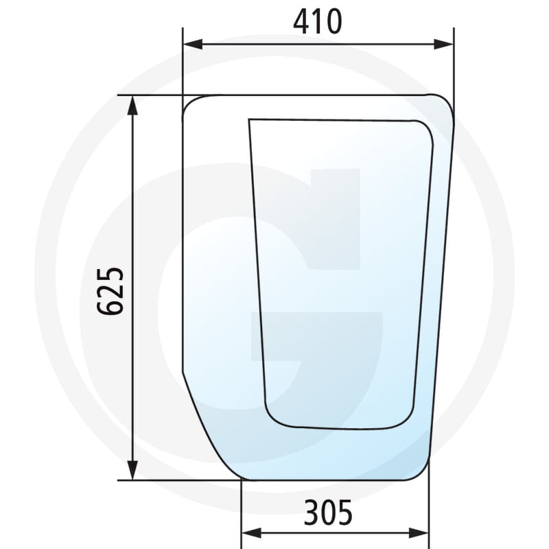 Frontscheibe unten, links - passend zu Case IH JX, New Holland TD