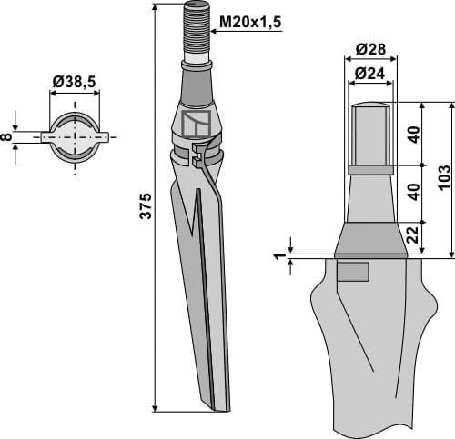 BL5975 Kreiseleggenzinken R - passend zu Krone 4916710 / Lely 1.1632.2240.0