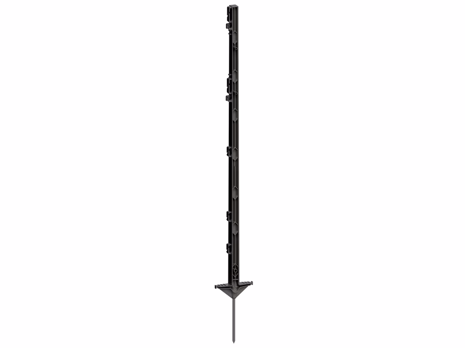 5x Vollkunststoffpfahl 105 cm anthrazit, Doppeltritt