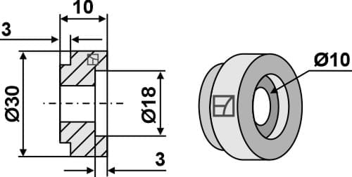 BL4264 Buchse für Strohhäckslermesser - passend zu CLAAS 0600150