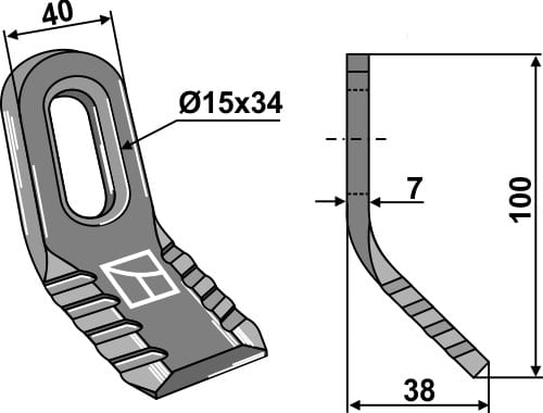 Couteau en Y 100x40mm universel - compatible avec Noremat, S.M.A.