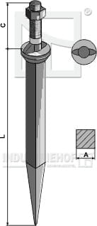 BL28331 Ackereggenzinken aus Borstahl, ovaler Ansatz quer zur Fahrtrichtung