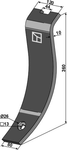 BL23759 Leitblech 360x120x80mm - passend zu Väderstad 234004