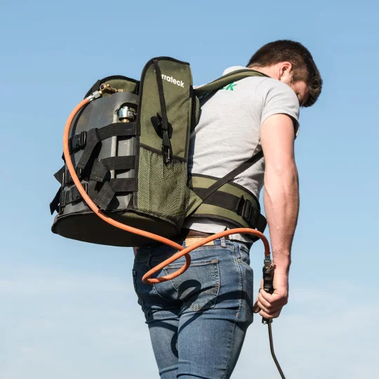 Terrateck Gasflaschenrucksack – ergonomischer Rucksack für Gasflaschen | Unkraut Abflammen