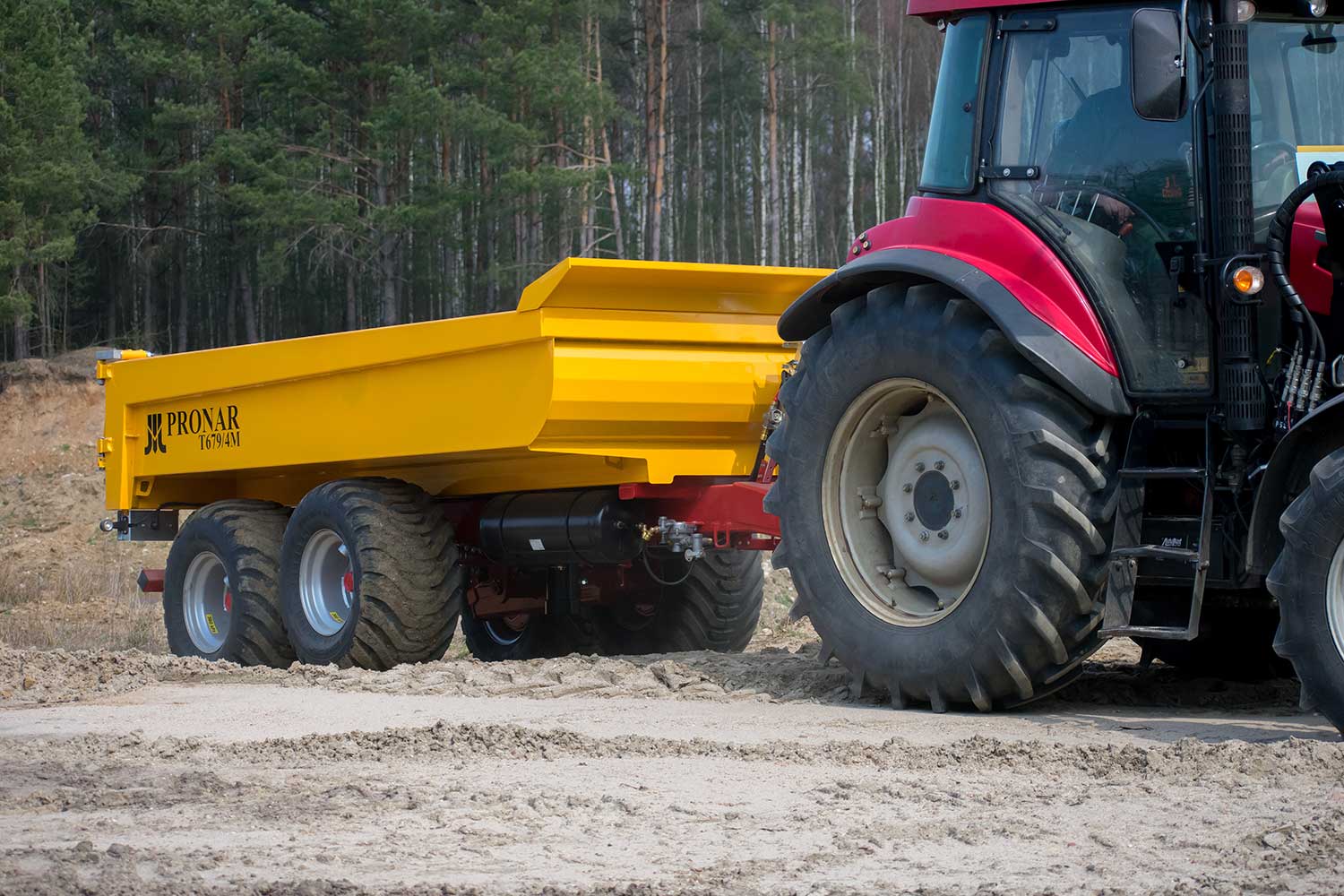landwirtschaft, traktoranhänger, gelb, off-road, reifendruck